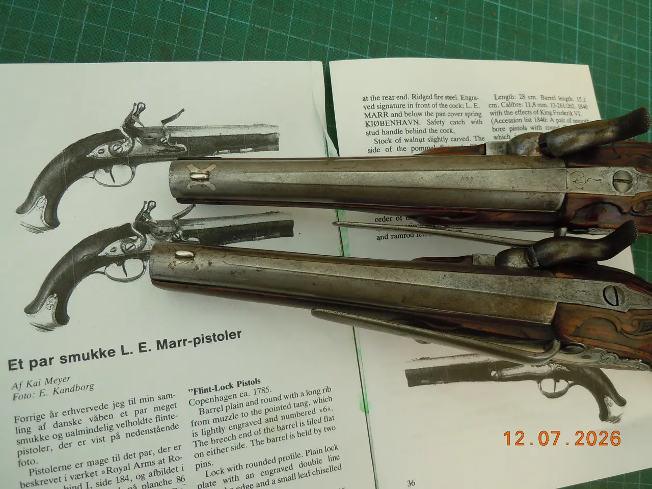 Billede 10 - Pistolsæt 1785 Danske med sølvbeslag.