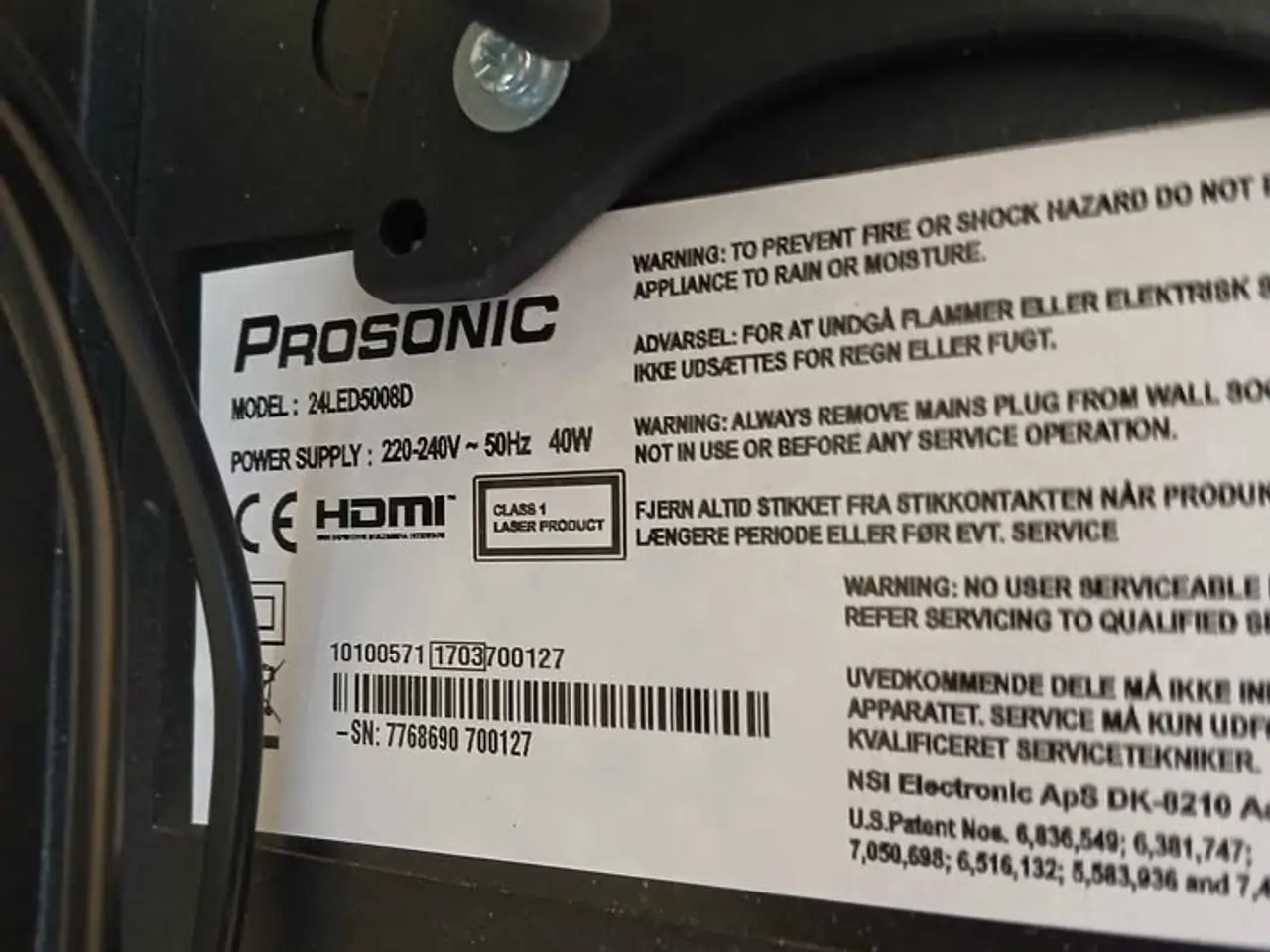 Billede 4 - 24 tommer tv Prosonic
