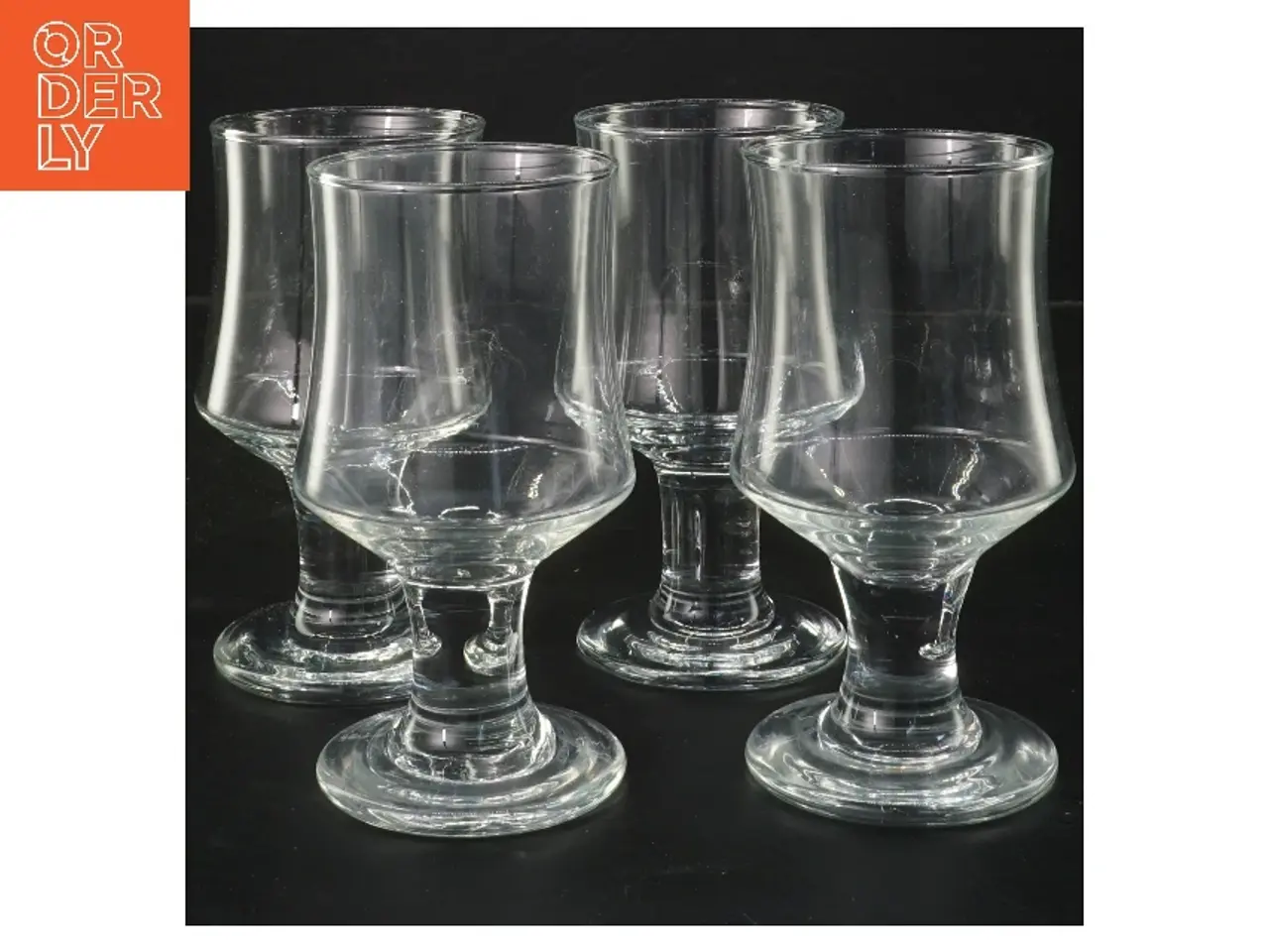 Billede 1 - 4 Hamlet Holmegaard glas (str. 4 stk Ø 7 cm længde 13,5 cm)