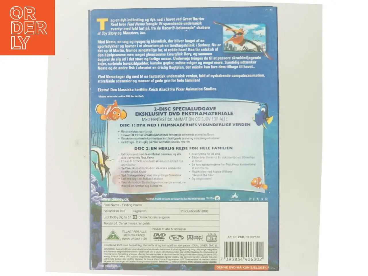 Billede 3 - Find Nemo med Stemme-cast (engelsk og nordiske dub-stemmer) (DVD)