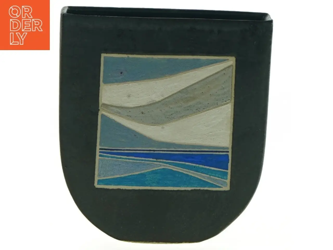 Billede 1 - Keramikvase med landskab (str. 11 x 10 cm)
