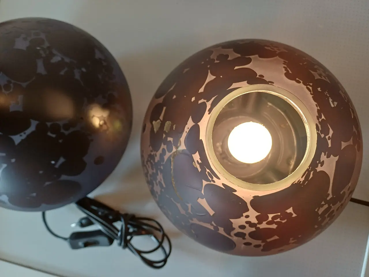 Billede 2 - Glasbordlamper sort mønster