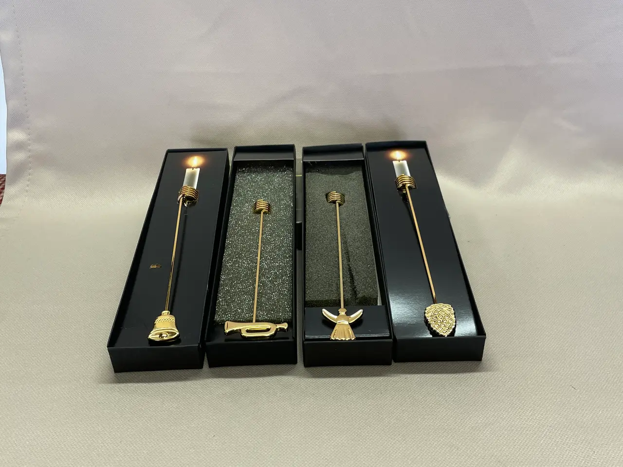 Billede 2 - 4 stk. Georg Jensen lysholdere i originale æsker.