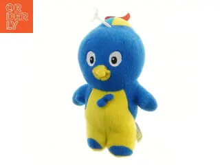 Blå og gul plys fuglefigur (str. 23,5 cm)
