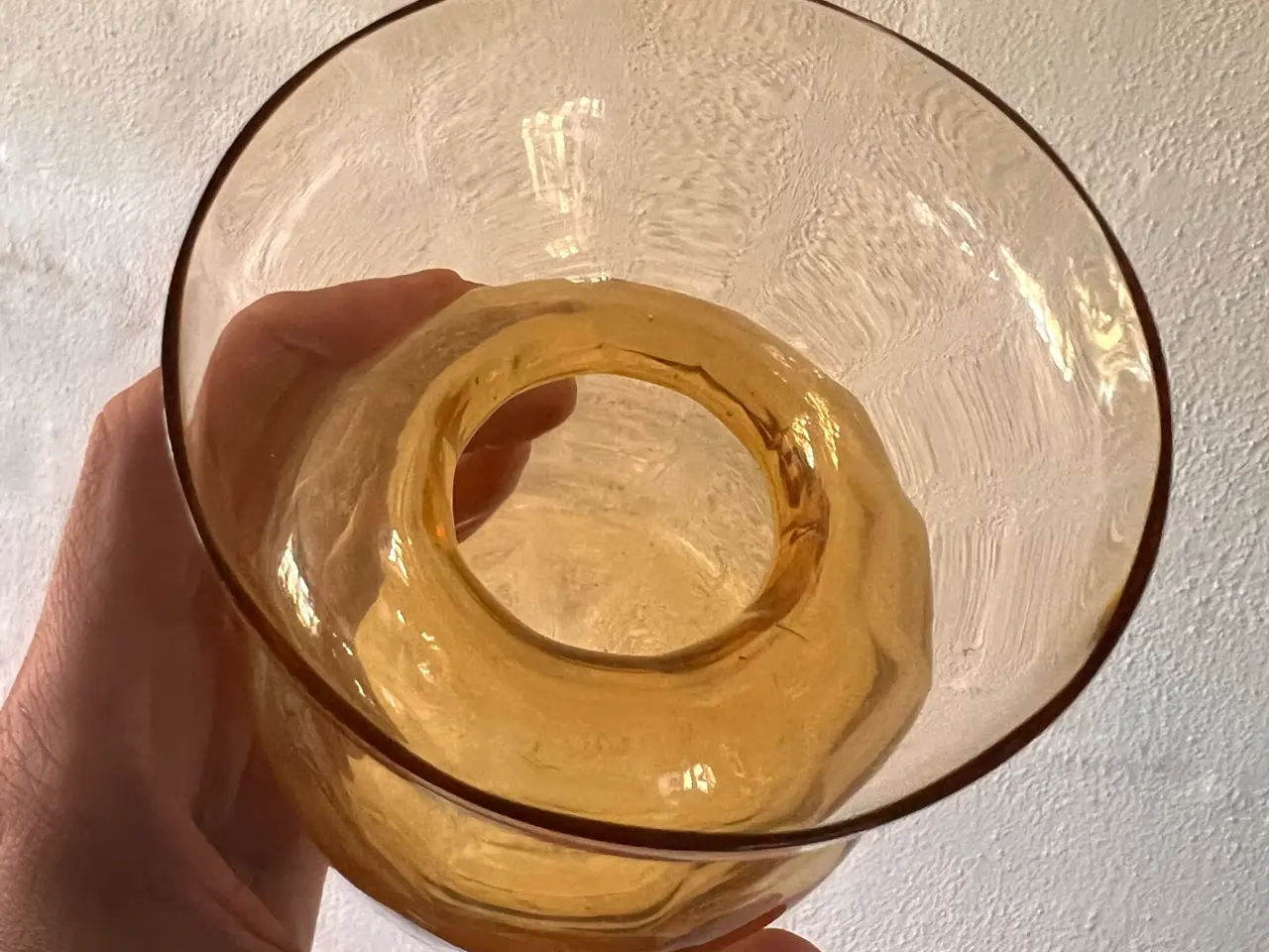 Billede 2 - Holmegaard hyacintglas i lyst rav – mundblæst vint