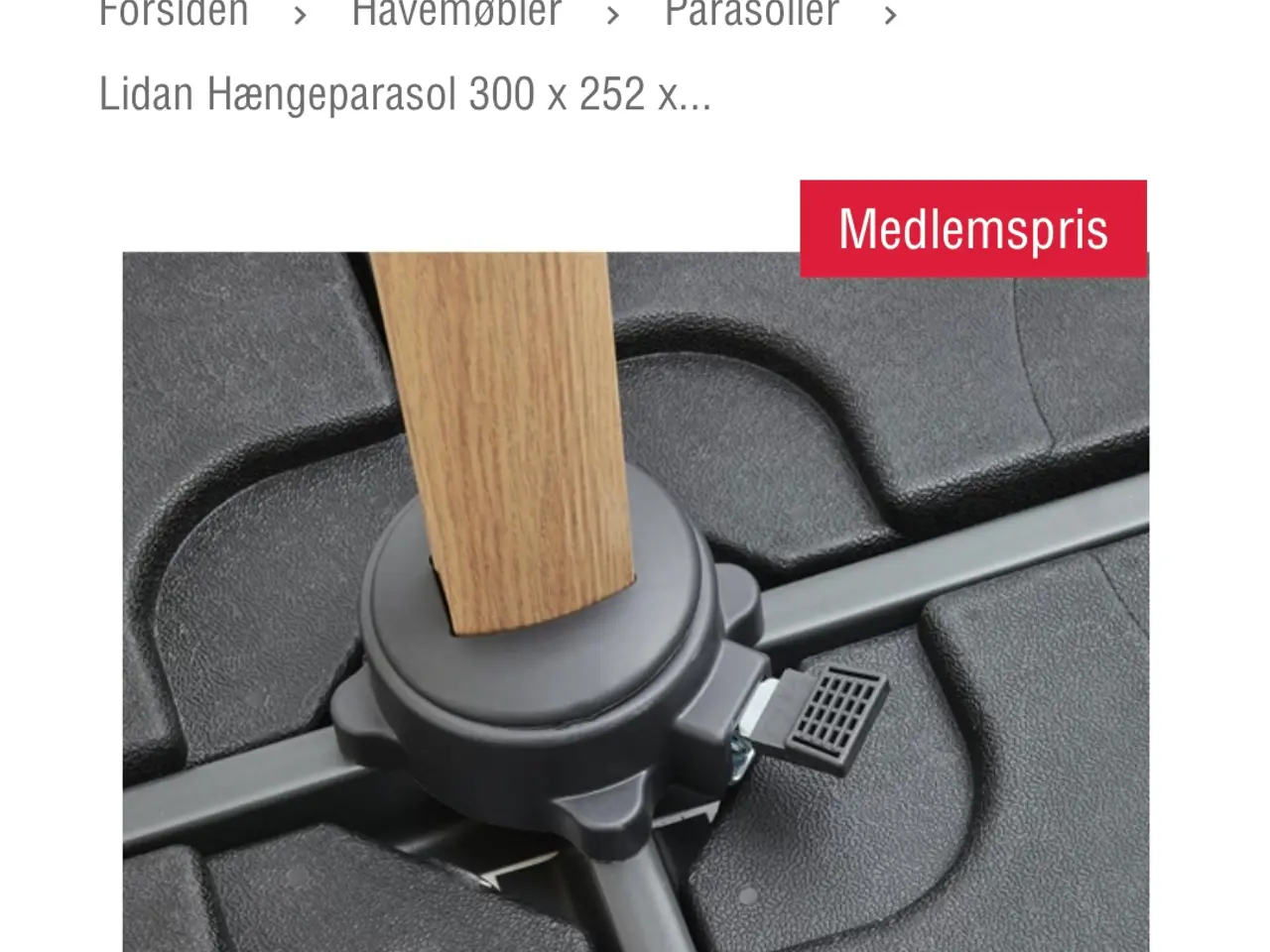 Billede 3 - Hængeparasol m. Fod