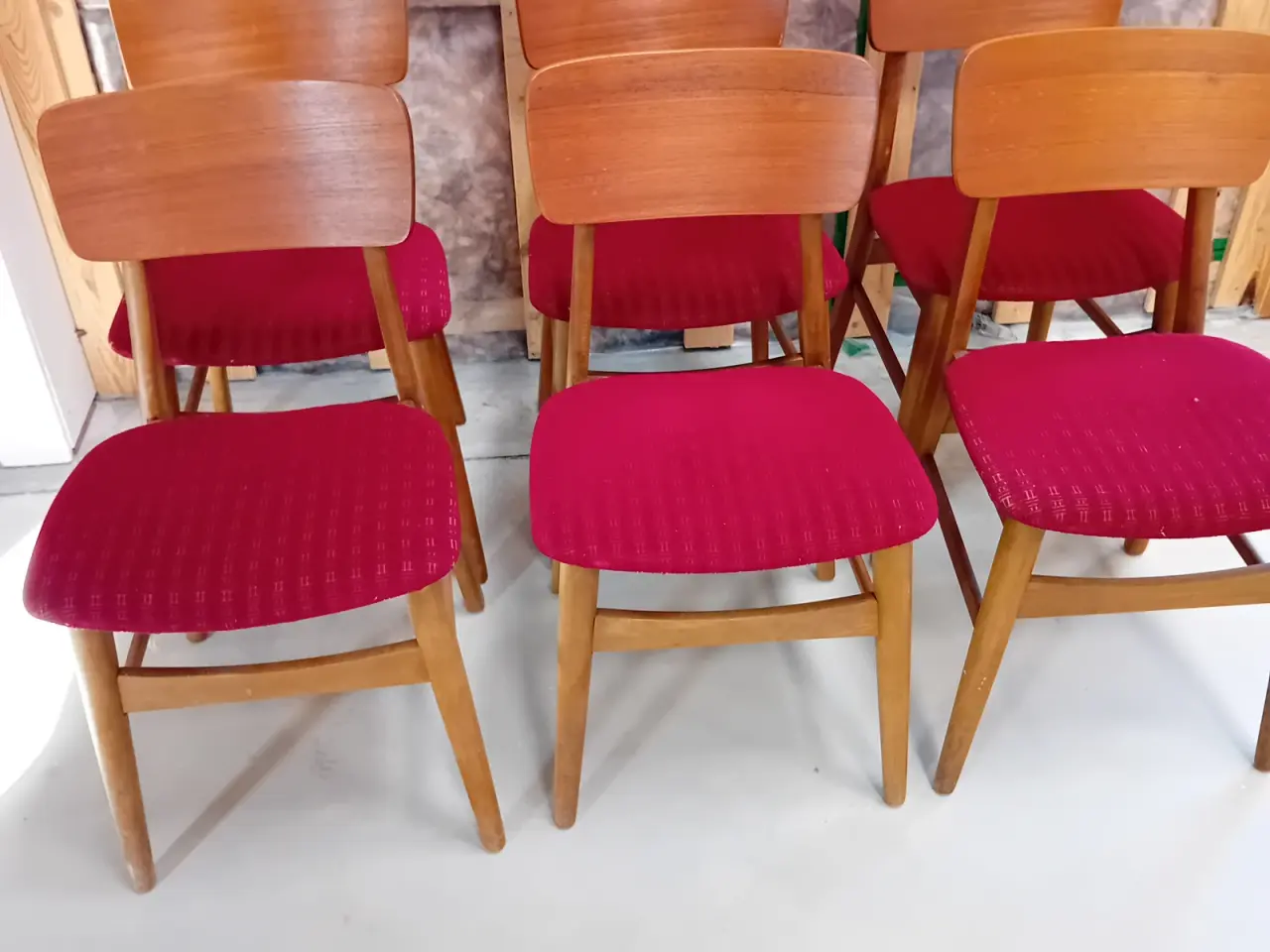 Billede 6 - Spisebordsstole teak/bejdset bøg