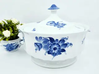 Blå Blomst kantet terrin Porcelæn 
