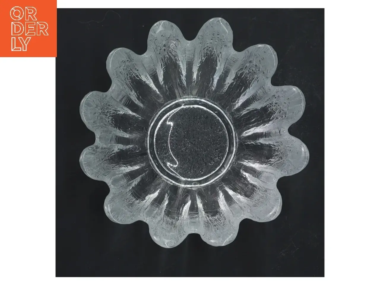 Billede 2 - Glasblomst skål (str. Ø 13,5 cm længde 9 cm)
