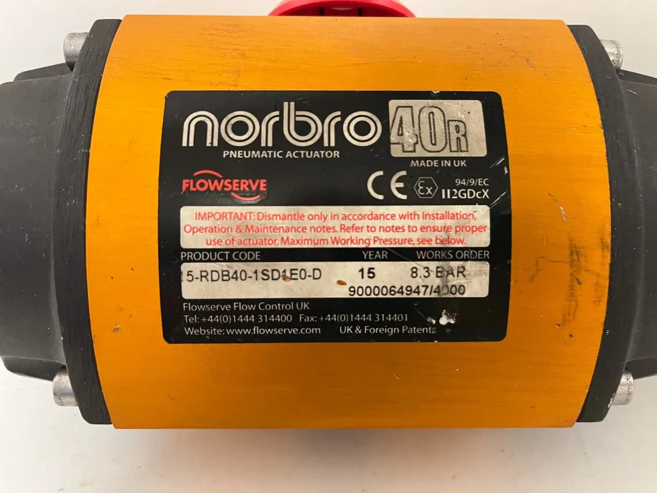 Billede 3 - Flowserve Norbro 40R Pneumatic Actuator -