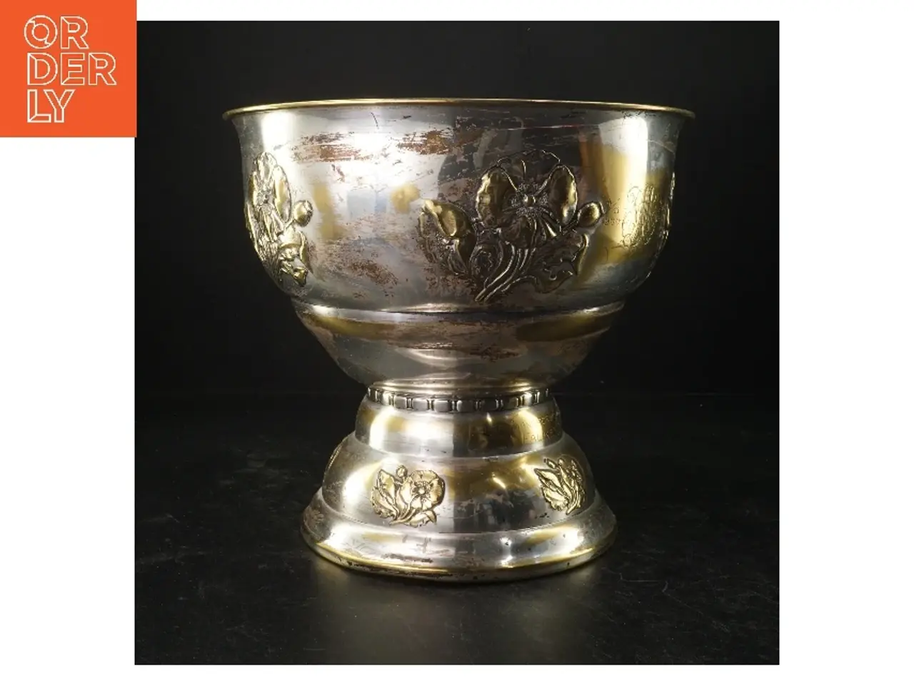 Billede 1 - Dekorativ sølvpletskål (str. H. 24 cm. 26 cm)