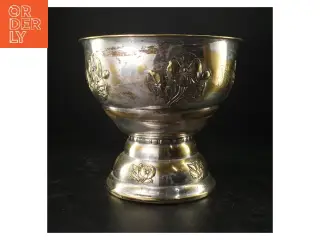 Dekorativ sølvpletskål (str. H. 24 cm. 26 cm)