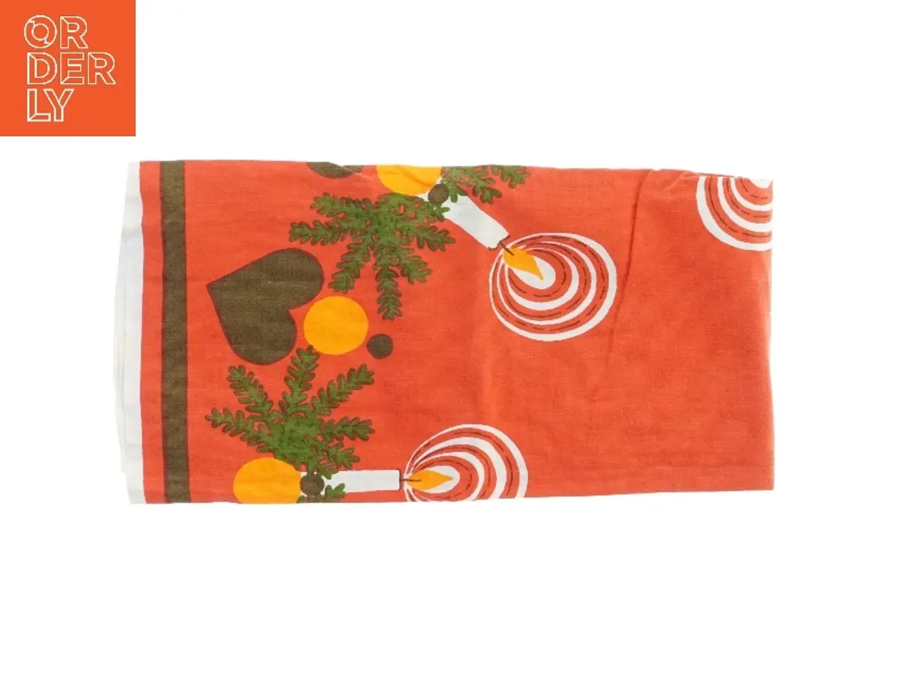 Billede 1 - Juledug med lys- og hjerteprint (str. 92x82 cm)