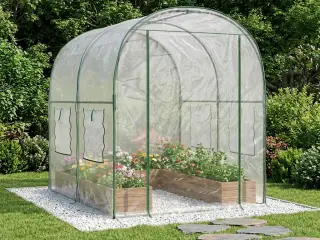 Drivhus med ramme 160 x 200 x 192,5 cm PVC Transparent