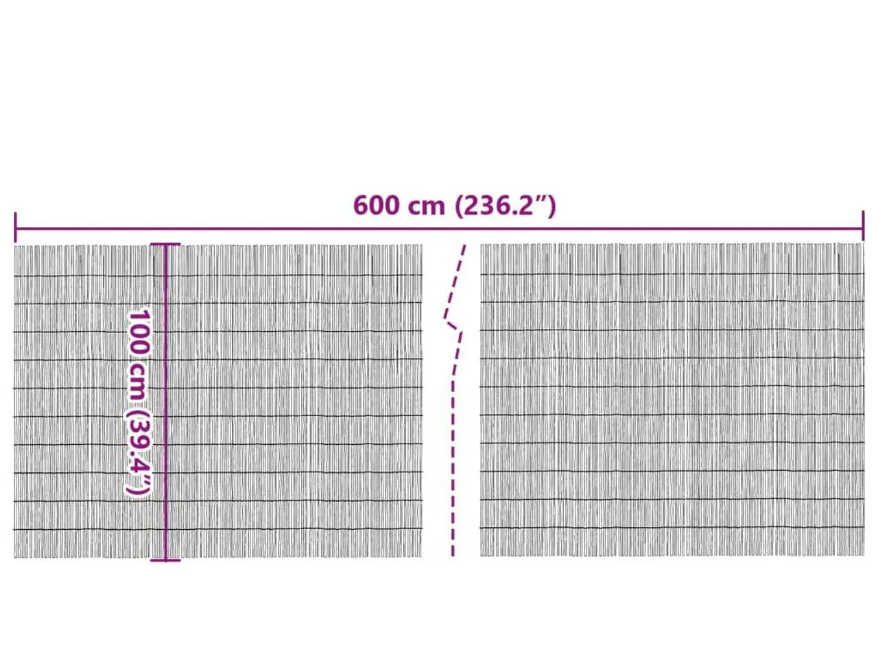 Billede 5 - Havehegn i siv - 600 × 100 cm rulle