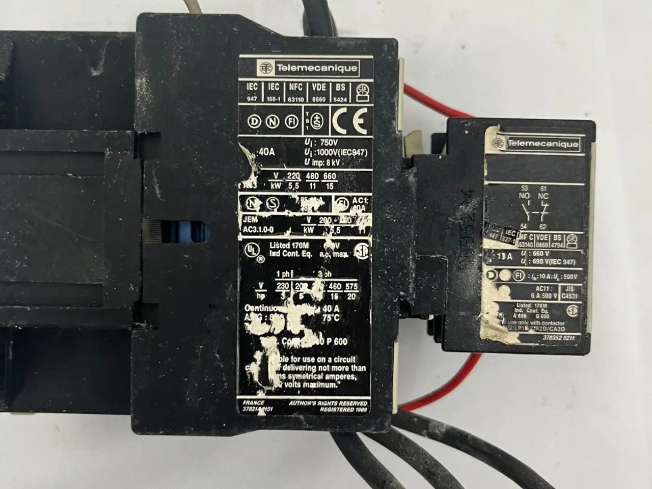 Billede 4 - Telemecanique 40A AC kontaktor w/ LA1 DN11 Block –