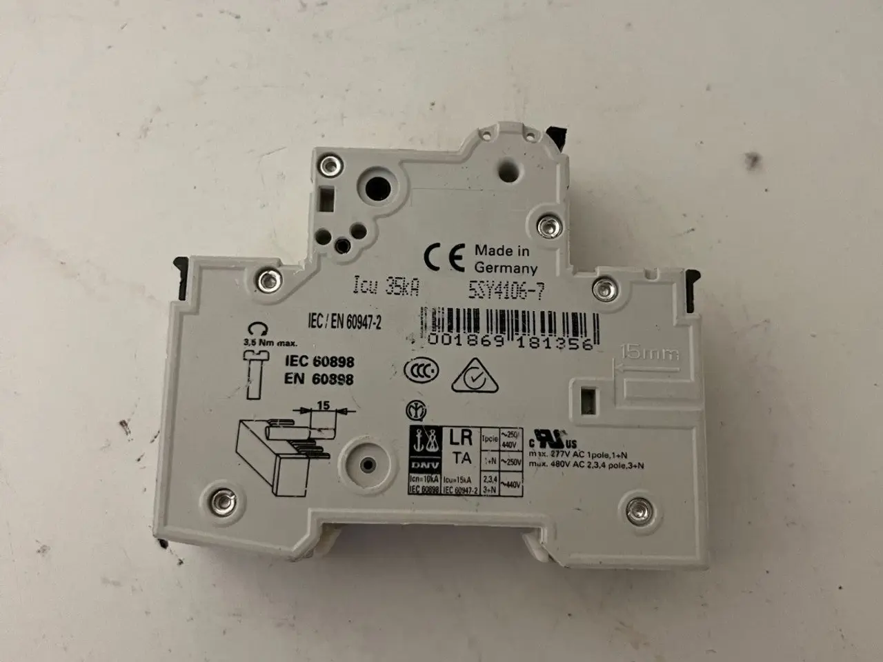 Billede 6 - Siemens 5SY41 MCB C6 1P+Aux 6A Miniature 230/400V