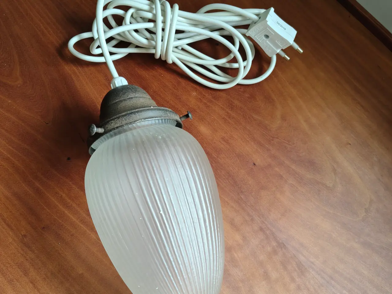 Billede 1 - Vintage loftlampe med glaskuppel