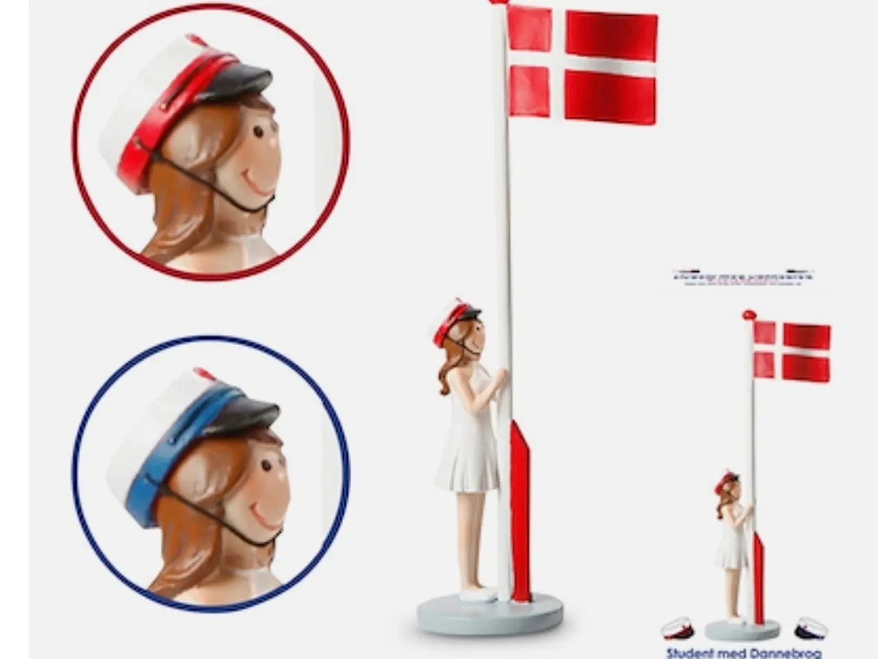 Billede 1 - Flagstang med pige i hvid kjole