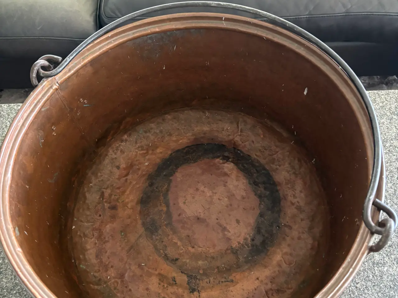 Billede 2 - Flot kobberspand til f.eks. brænde Ø 45cm, H 25cm