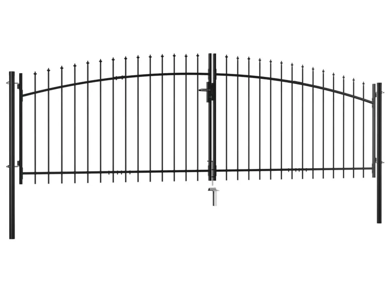 Billede 2 - Dobbeltdørs hegnslåge med spydtop - Woerden, 400 × 174,5 cm, sort