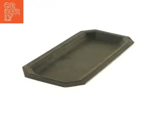 Sort bakke i discometal med kant (str. 11,5x27,5 cm)