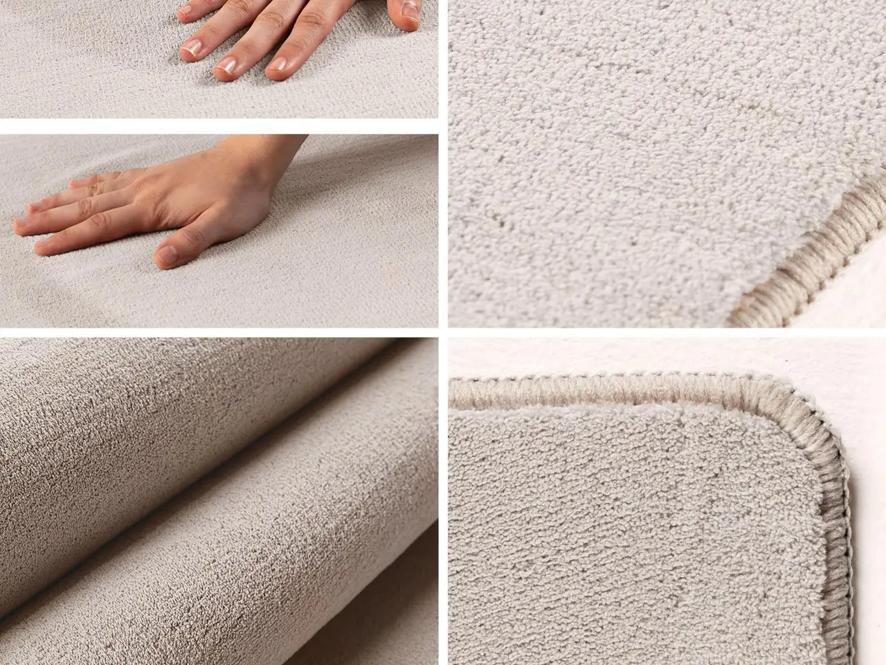 Billede 3 - SKY Unicolor creme løber - kortluvet tæppe - 60 x 110 cm