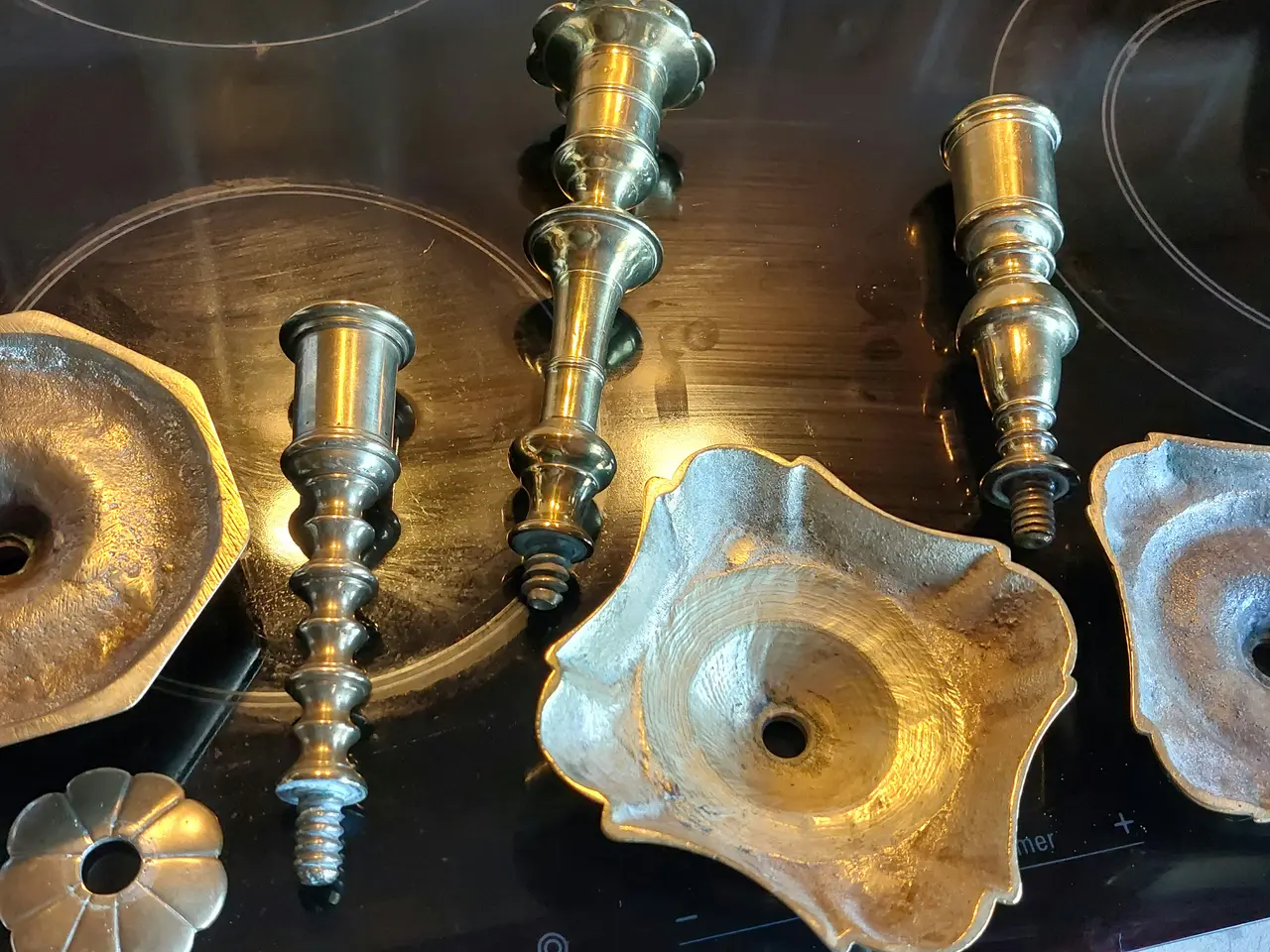 Billede 5 - ANTIKKE 1700 TALS MESSING LYSESTAGER
