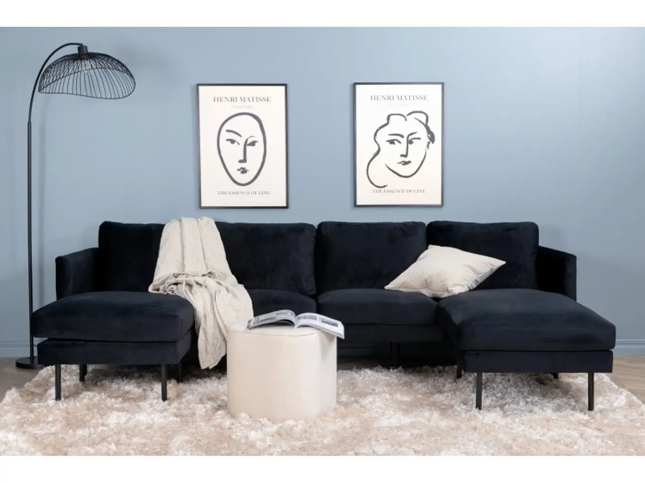 Billede 9 - Zoom U-Sofa - Sort Velour