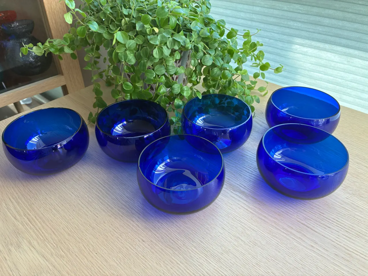 Billede 2 - Glasskylleskål/fingerskål Holmegaard - 6 stk. blå