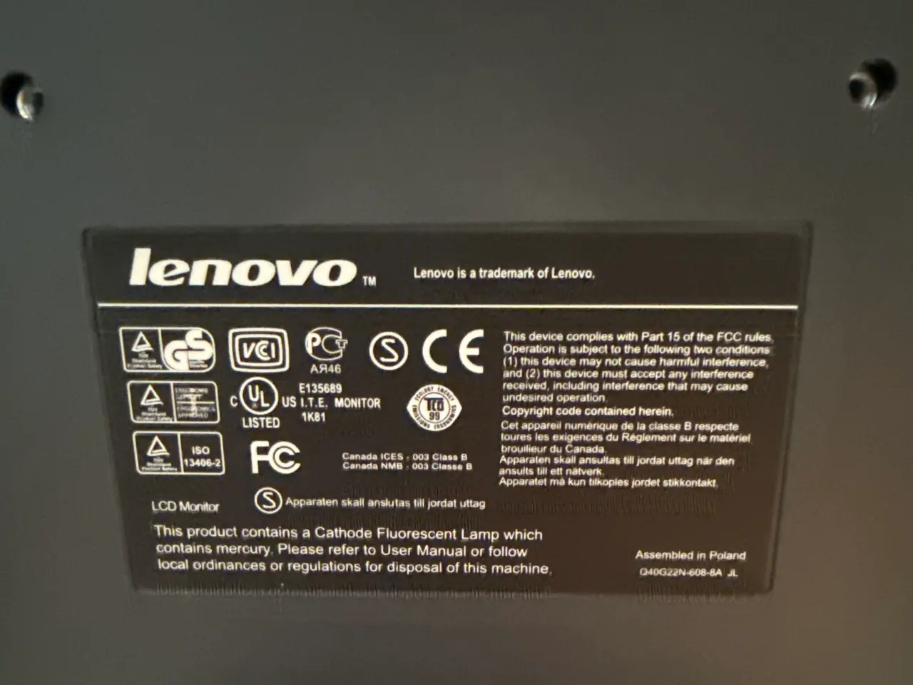 Billede 3 - 24” Lenovo skærm.