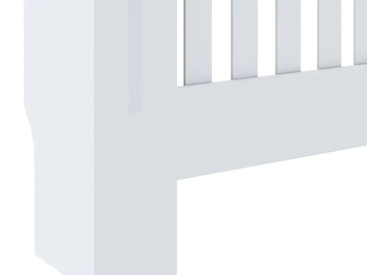 Billede 6 - Radiatorskjuler 78 cm i hvidt konstrueret træ - lameldesign