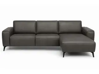 Hjort Knudsen Assens chaiselong lædersofa Højrevendt