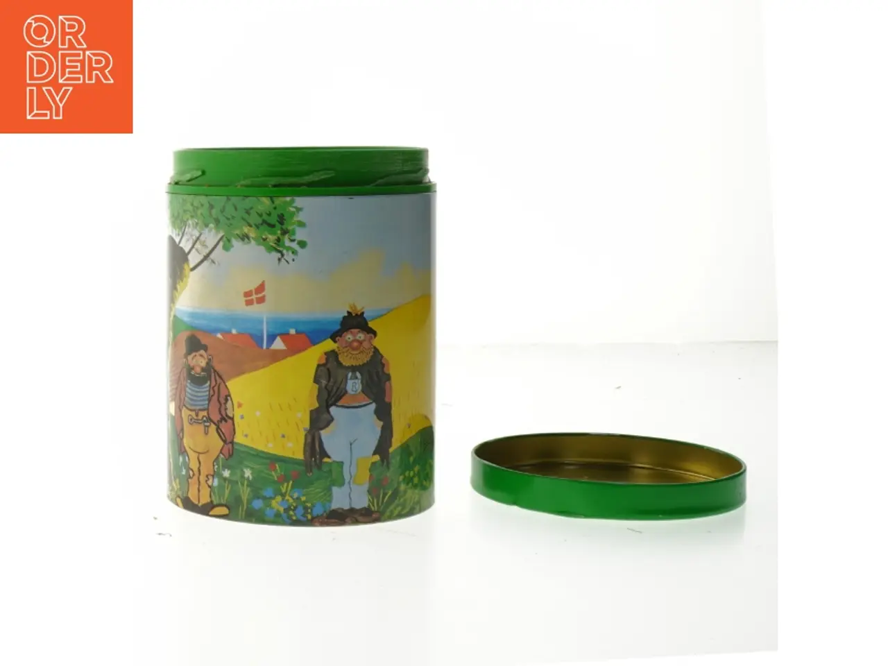 Billede 2 - Tin container with Danish theme fra Irma (str. Ø. 11,5 cm. længde. 15 cm)
