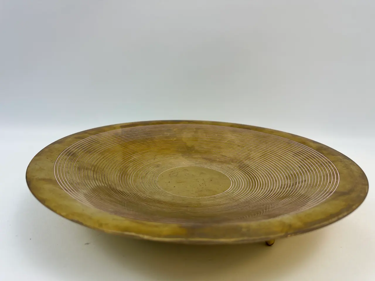 Billede 1 - Trebenet messing fad (vintage)