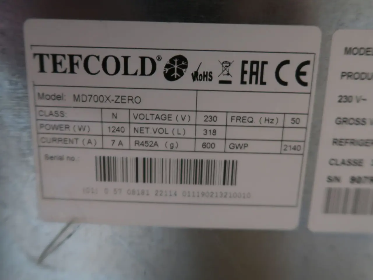 Billede 9 - Køleskab med gardin, Tefcold MD 700X-ZERO
