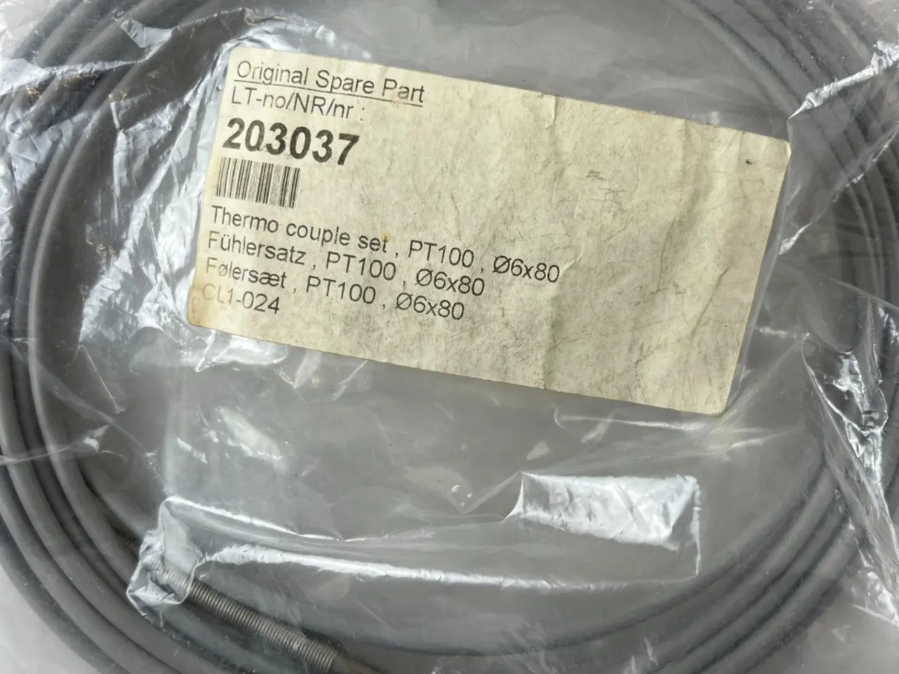 Billede 1 - PT100 Temperature Sensor Probe Ø6x80mm 5m kabel