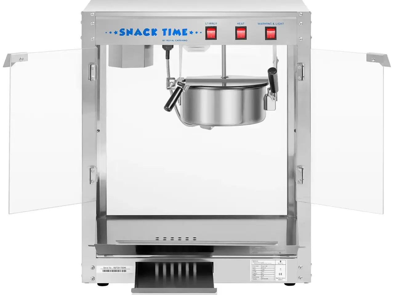 Billede 2 -  Popcornmaskine 88 L – 1350 W – rustfrit stål