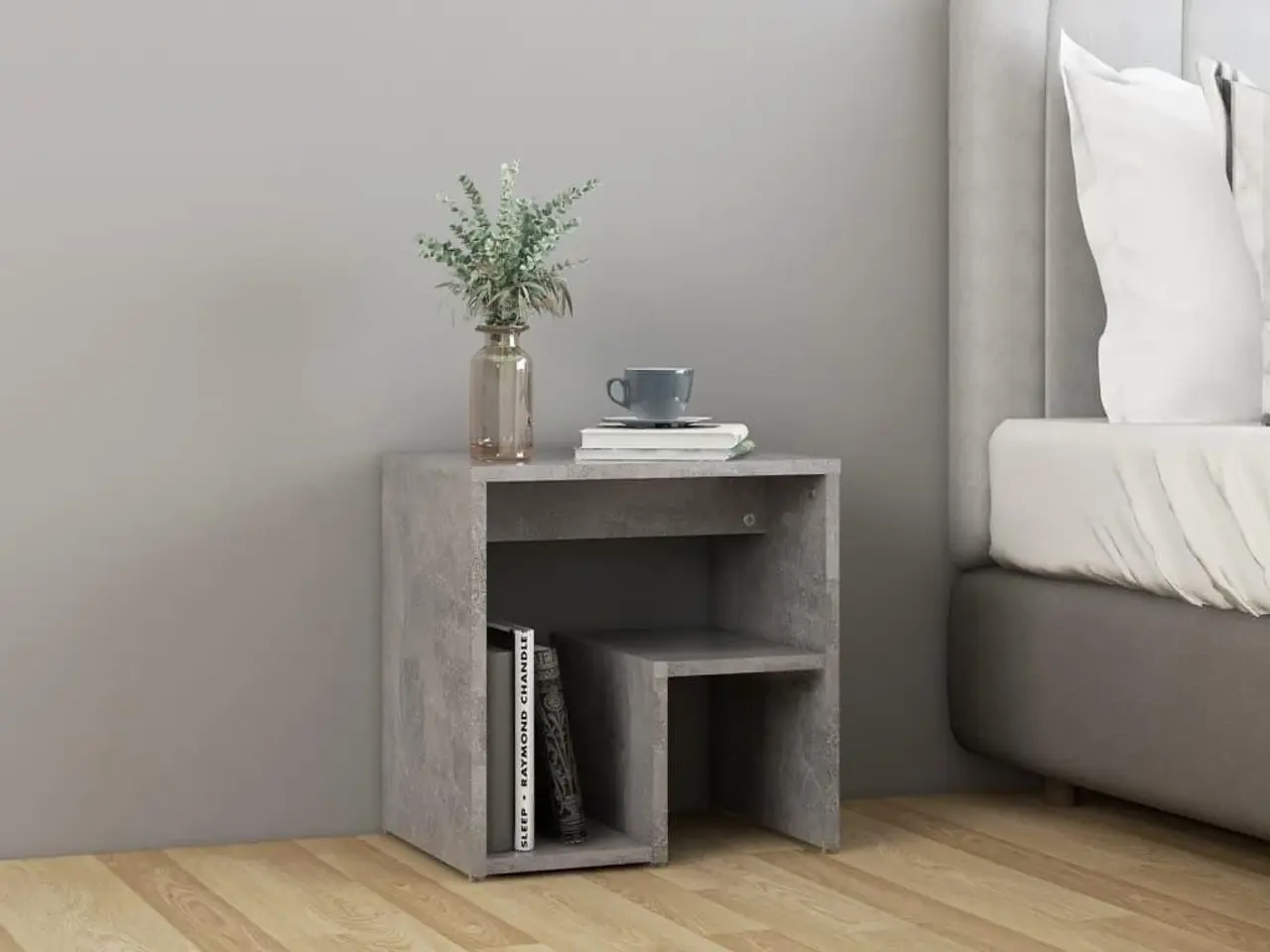 Billede 1 - Sengeskab 40x30x40 cm konstrueret træ betongrå