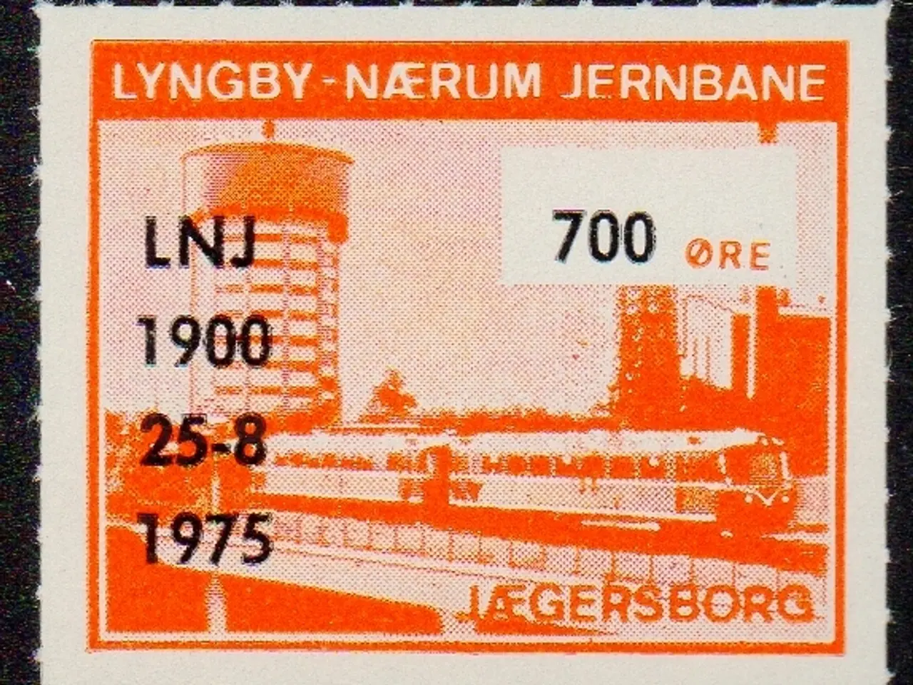 Billede 1 - Lyngby - Nærum - Jernbane - Jubilæum - Banemærke - 700 Øre - Ustemplet