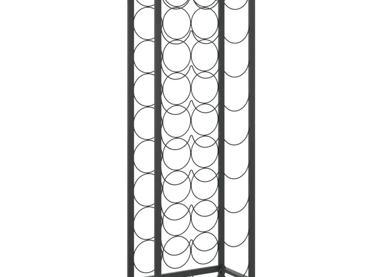 Billede 2 - Vinreol til 27 flasker - 34 × 18 × 100 cm smedejern, sort