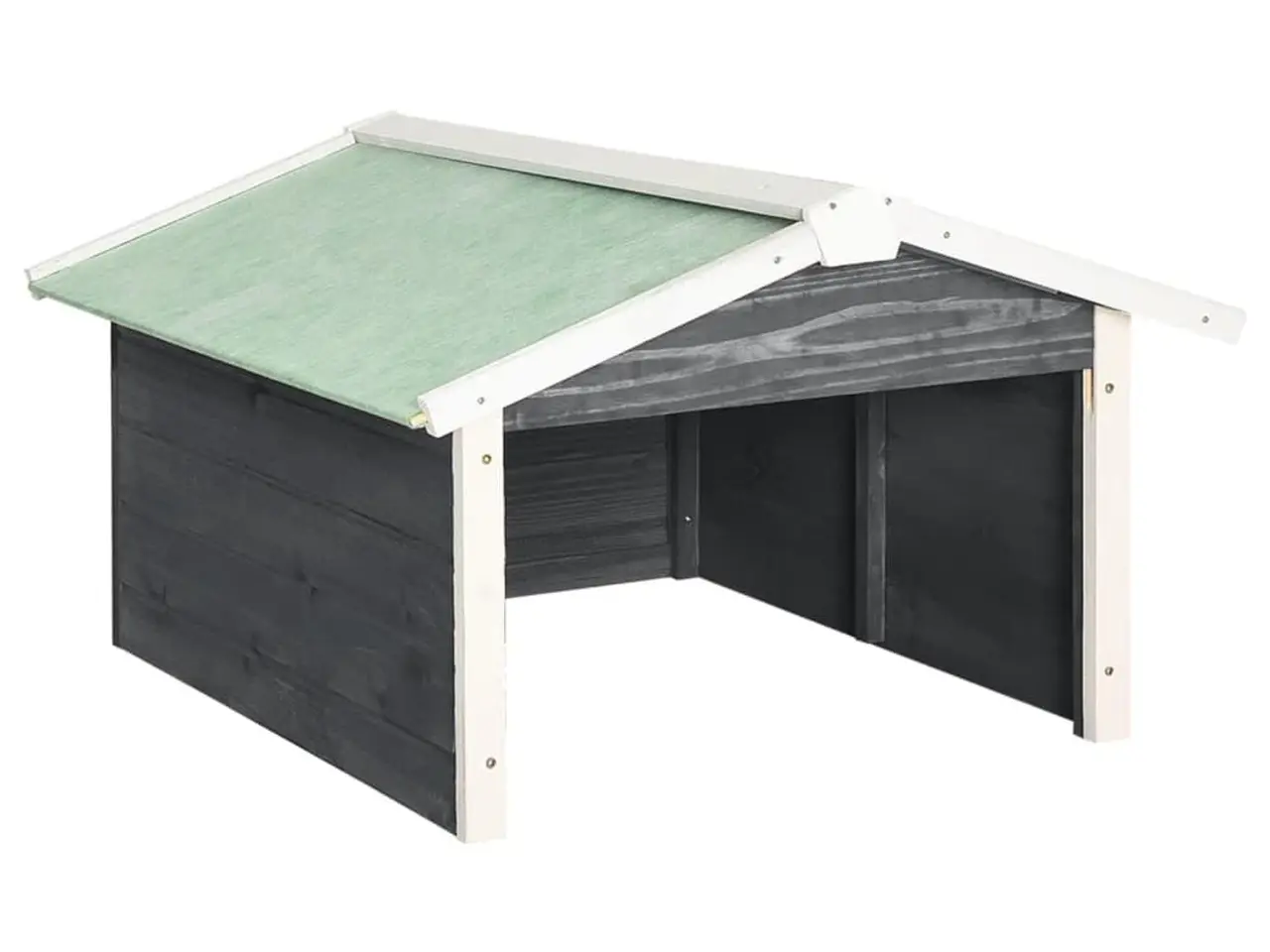 Billede 2 - Skur til robotplæneklipper 72×87×50 cm - fyrretræ, grå/hvid