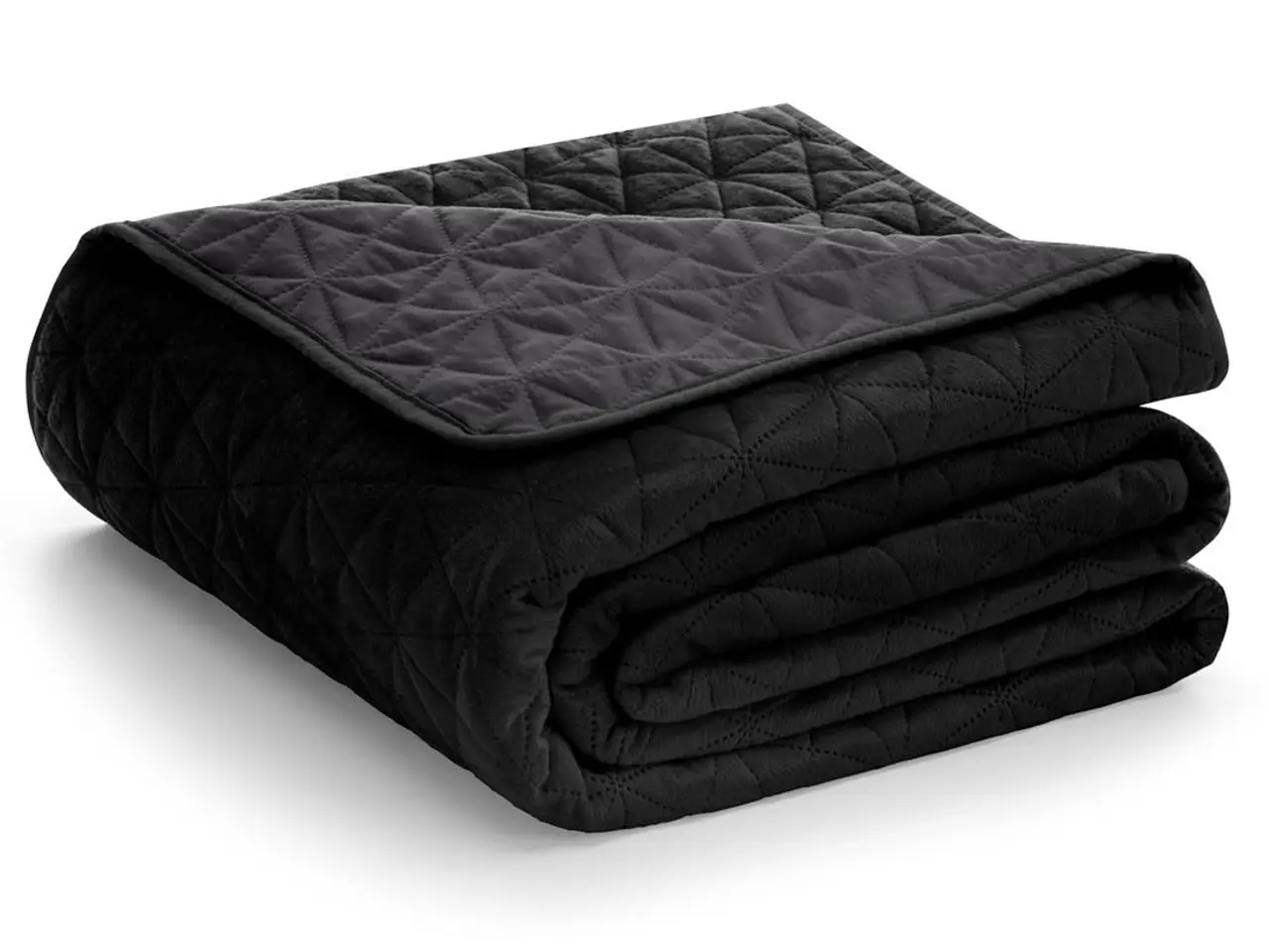 Billede 4 - Sengetæppe 200x220 sort - AmeliaHome LAILA fløjl/polyester