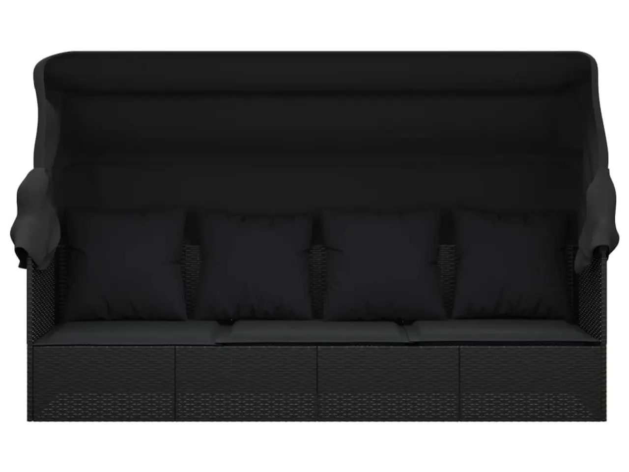 Billede 3 - Udendørs loungesofa med tag og hynder polyrattan sort