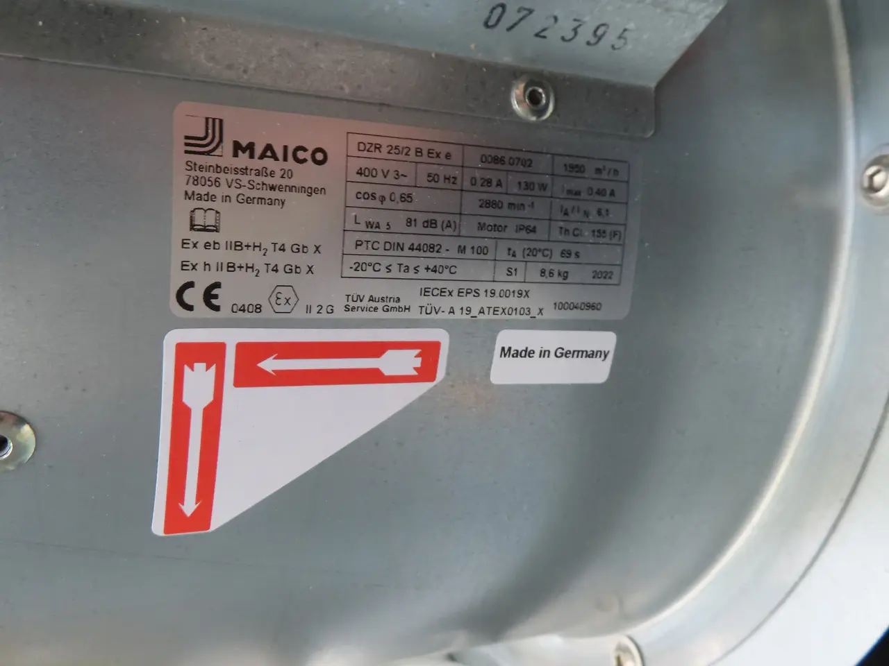 Billede 4 - Div. udsugningsdele samt kanalventilator MAICO DZR 25/2 B Ex e
