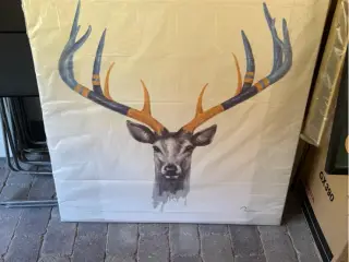 Mixed media hjorte maleri