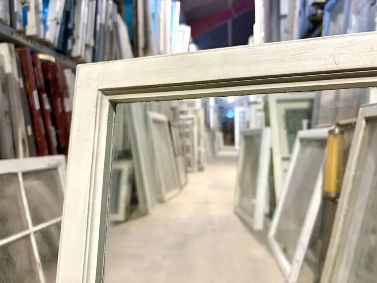 Billede 2 - Forsatsramme m. gammelt, trukket glas
