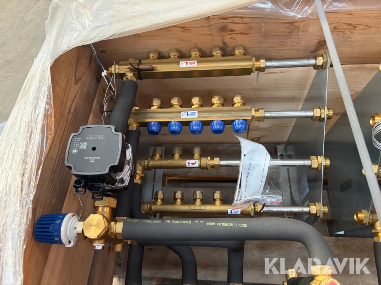 Billede 4 - Gulvvarmeunit Wavin BCVS TPI 5KV + 3VV + 5GV Grundfos cirkulationspumpe 2 styk