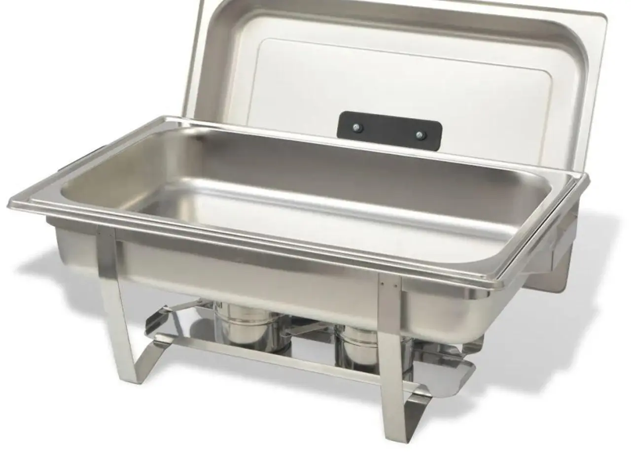 Billede 4 - Fyrfadesæt i rustfrit stål - 4 komplette chafing dishes