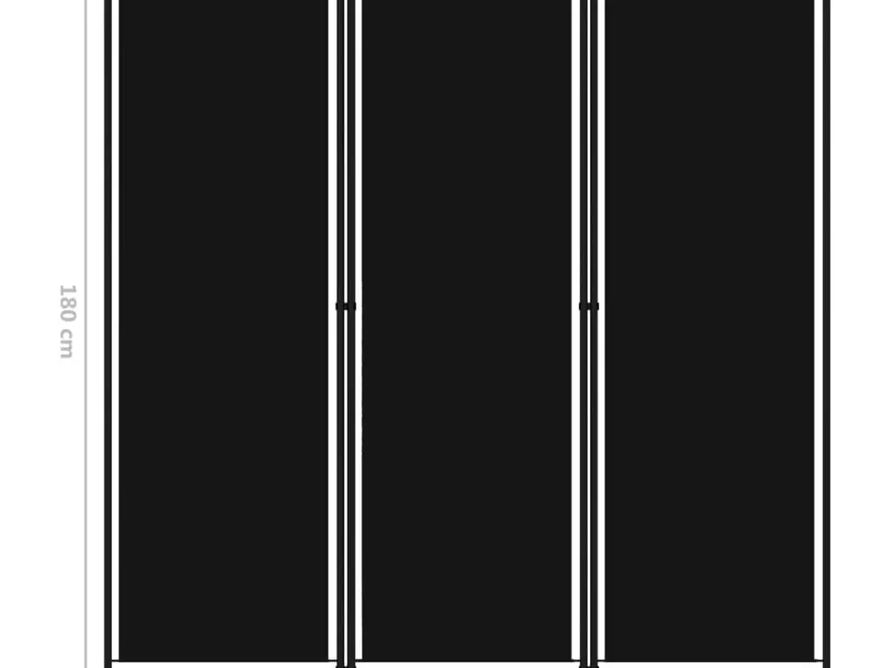 Billede 6 - 3-panels rumdeler 150 x 180 cm sort